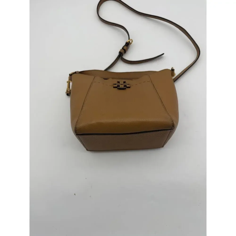 Tory Burch Women’s Leather Bucket Bag Shoulder Purse Designer Handbag